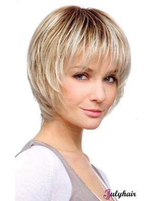 Chin Length Blonde Suitable 10 inch Straight Bob Wigs