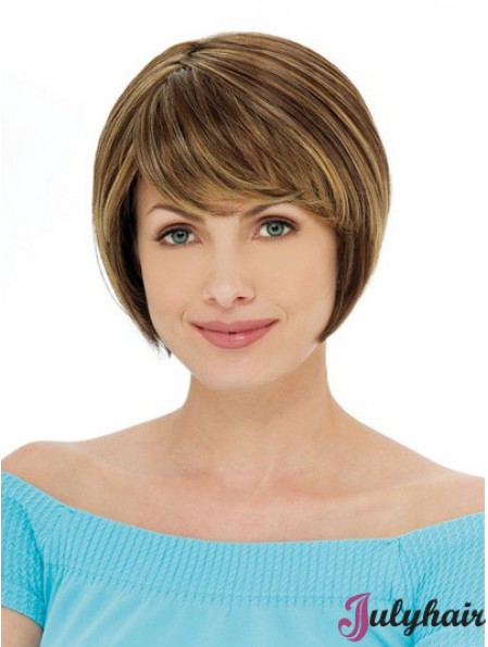 Capless Short Straight Auburn Ideal Bob Wigs
