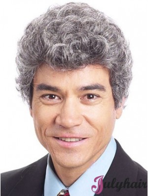 Curly 6 inch Grey Wigs for Old Man Wigs