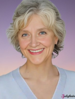 Synthetic Grey Styled Wigs With Capless Grey Cut Short Length